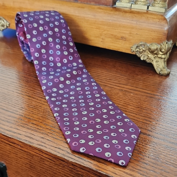 Hermes Other - Hermes Purple & Pastel Patterned Tie
